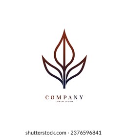 Leaf Icon logo design. Abstract business leaf logo design concept.
