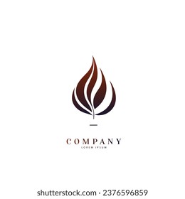 Leaf Icon logo design. Abstract business leaf logo design concept.