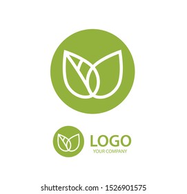 leaf icon logo design, eco, natural , organic logo design