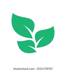 Ilustración aislada de Plantilla de diseño de logotipo de icono de hoja