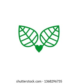 Leaf icon logo design vector template