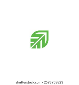 Leaf icon logo flat vector design