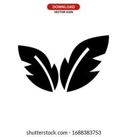 Blattsymbole oder Logo einzeln auf Zeichen Vektorillustration Illustration - qualitativ hochwertige Vektorsymbole mit schwarzem Hintergrund
