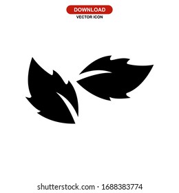 Icono de hoja o logotipo símbolo de signo aislado Ilustración vectorial - Iconos vectoriales de estilo negro de alta calidad

