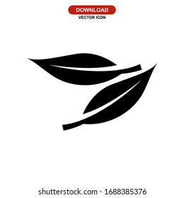 Icono de hoja o logotipo símbolo de signo aislado Ilustración vectorial - Iconos vectoriales de estilo negro de alta calidad
