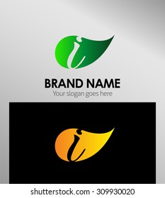 Leaf icon Logo Letter I
