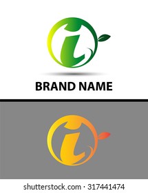 Leaf icon Logo Letter I
