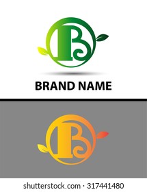 Leaf icon Logo Letter B
