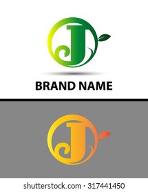 Leaf icon Logo Letter J
