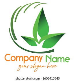 Leaf icon logo nature vector 