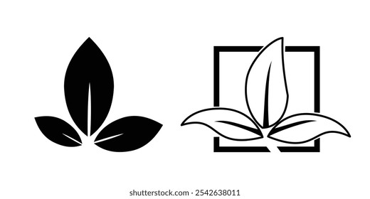 Leaf icon logo set graphic design. Leaf icon vector. Ecology logo icon.