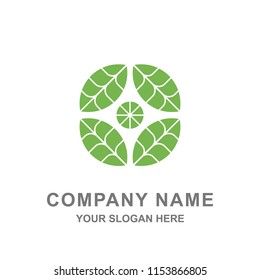 Leaf icon logo template