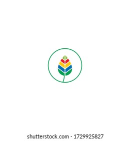 Leaf icon logo template illustration