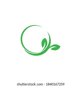 Leaf icon logo template illustration