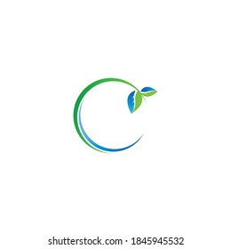 Leaf icon logo template illustration