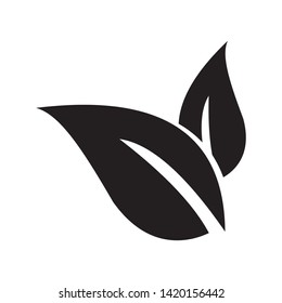 Leaf icon logo. Vector illustration.