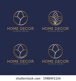 Logo eines Blattes, Vektorgrafik für Salon, Spa
Schönheit, Luxus-Ikone.