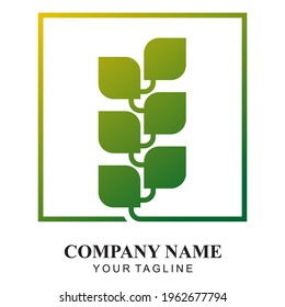 leaf icon logogram. eco green concept for company identity. Vector logogram