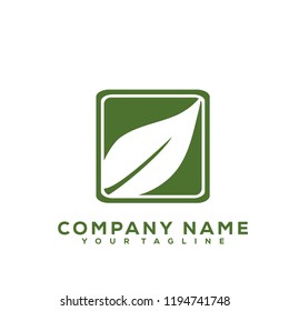 Leaf Icon Medical Therapy Vector Design Logo Dark Green Creative