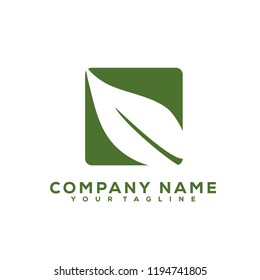 Leaf Icon Medical Therapy Vector Design Logo Dark Green Creative
