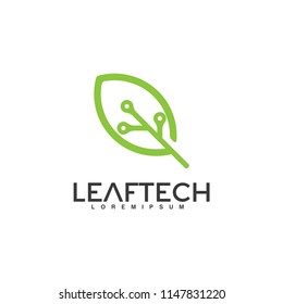 Leaf icon. Modern agricultural technology icon design template. Nature with technology illustration.