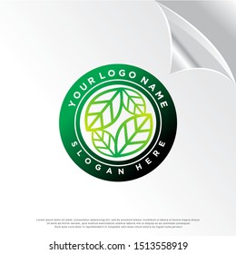 leaf icon, modern concept. template badge logo design