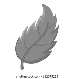 Leaf icon in monochrome style isolated on white background vector illustration