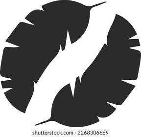 Leaf icon, natural leaf symbol black vector