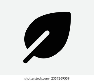 Leaf Icon Nature Fall Autumn Eco Green Organic Natural Ecology Environment Black White Outline Shape Vector Clipart Graphic Illustration Sign Symbol