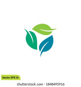 leaf icon nature herbal symbol illustration symbol simple design element logo template