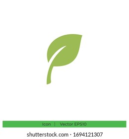 leaf icon nature symbol design element logo template