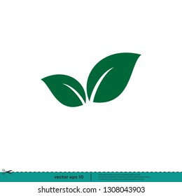 leaf icon nature symbol vector logo template