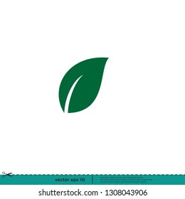 leaf icon nature symbol vector logo template