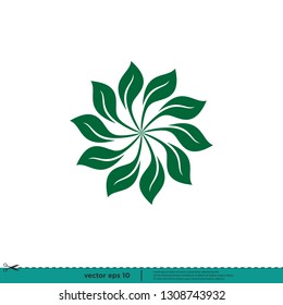 leaf icon nature symbol vector logo template
