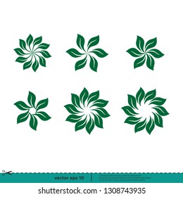 leaf icon nature symbol vector logo template