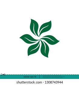 leaf icon nature symbol vector logo template