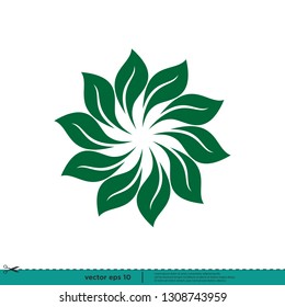 leaf icon nature symbol vector logo template