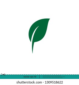 leaf icon nature symbol vector logo template
