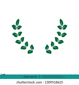 leaf icon nature symbol vector logo template