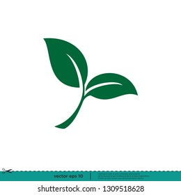 leaf icon nature symbol vector logo template
