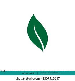 leaf icon nature symbol vector logo template