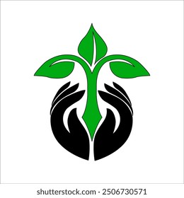 Leaf icon. on a black and white background. Design elements for bio labels natural, eco-friendly and for greening the earth.