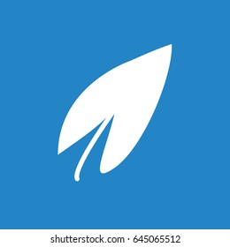 Leaf icon on blue background