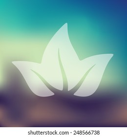 leaf icon on blurred background