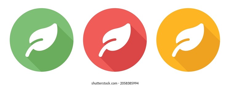 Leaf icon on circle design. Ecology symbol