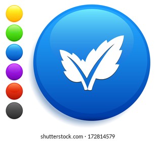 Leaf Icon on Round Button Collection