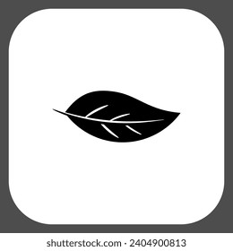 leaf icon on square background vector