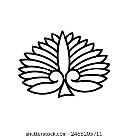 Leaf icon on white background, Japanese logo vector