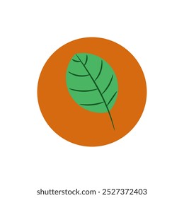 Ícone de folha em fundo branco com tema de natureza, ilustração de vetor folha.