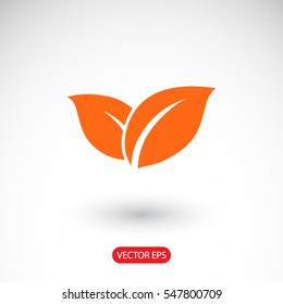 leaf icon. One of set web icons